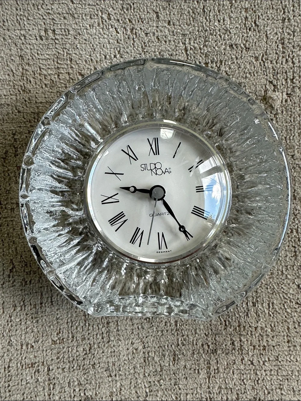 Mikasa Studio Nova “Lexington” Heavy Lead Crystal Desk/Mantle Clock